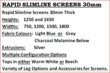 Rapid Slimline Screens 30mm Information